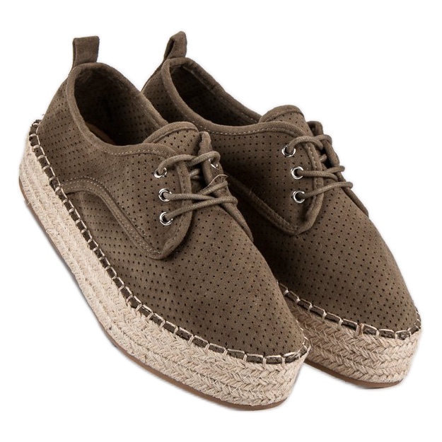 Seastar Prolamované espadrilky na platformě zelený 1