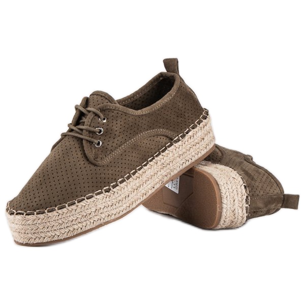 Seastar Prolamované espadrilky na platformě zelený 2