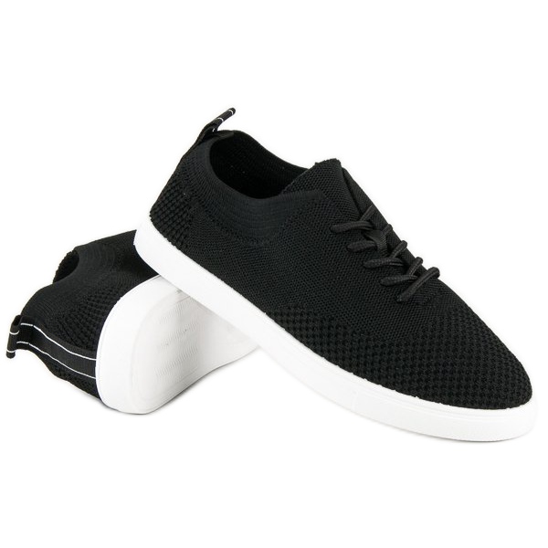 Super Me Tenisky s látkovým vázáním černý 1