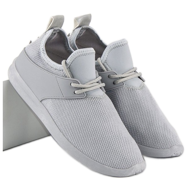 Super Me Šedé textilní tenisky šedá 1