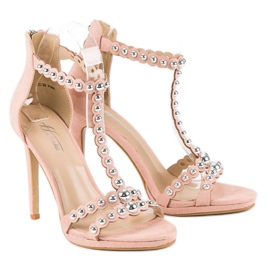 Elegantní růžové sandály růžový 5