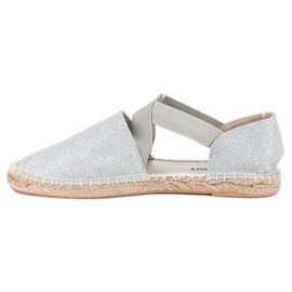 McKey Stříbrné espadrilky šedá 1 McKey Stříbrné espadrilky šedá 1