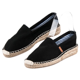 McKey Pohodlné černé espadrilky černá 2 McKey Pohodlné černé espadrilky černá 2