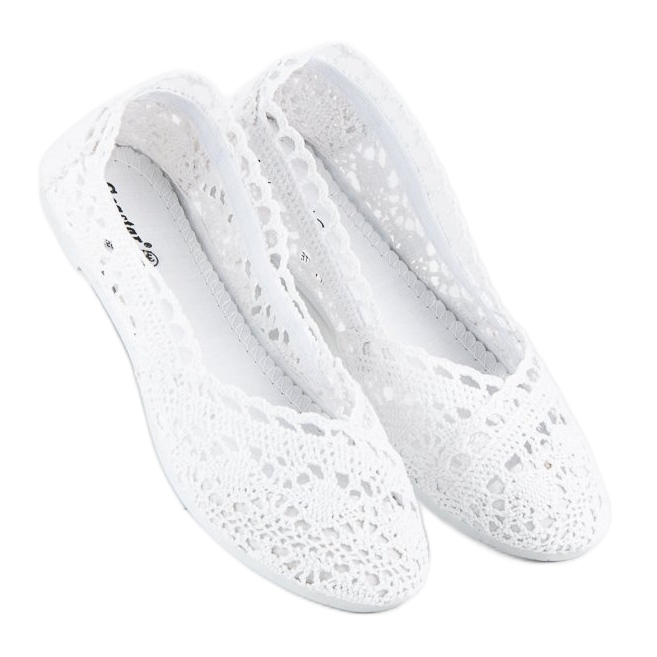 Seastar Bílé krajkové balerínky bílý 1 Seastar Bílé krajkové balerínky bílý 1