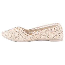 Seastar Béžové krajkové balerínky béžový 1