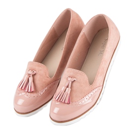 Super Me Růžové mokasíny s třásněmi růžový 1 Super Me Růžové mokasíny s třásněmi růžový 1