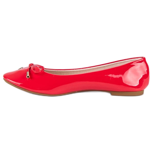 Ideal Shoes Lakované červené baleríny červený 1