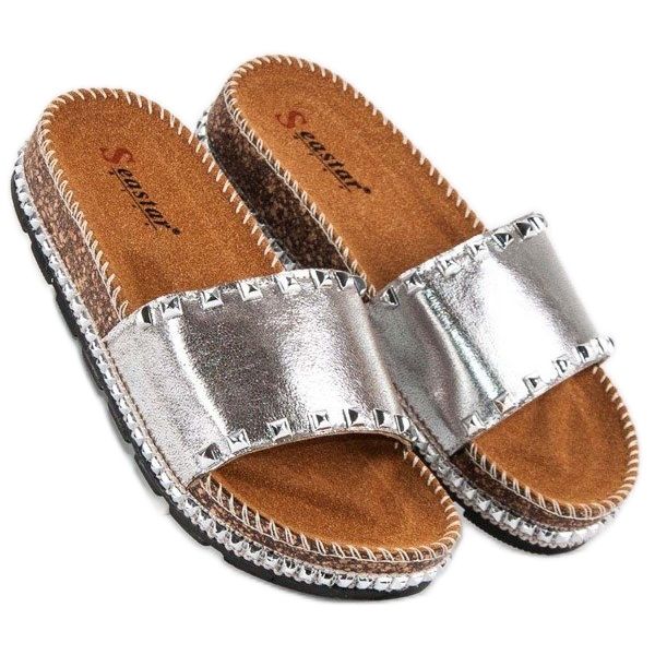 Seastar Stylové dámské pantofle šedá 1 Seastar Stylové dámské pantofle šedá 1