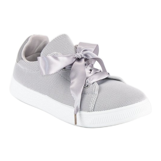 Textilní tenisky na šněrování šedá 1