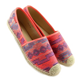Dámské espadrilky Fluo 3051 Fushia oranžový 1