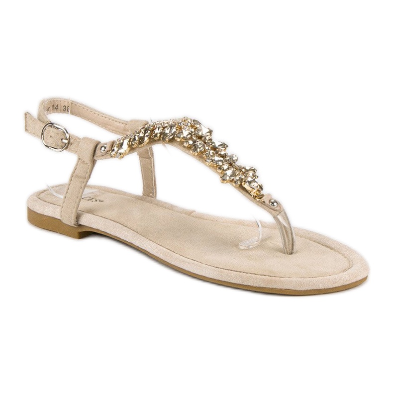 Vices Elegantní ploché sandály svěráky hnědý 1 Vices Elegantní ploché sandály svěráky hnědý 1