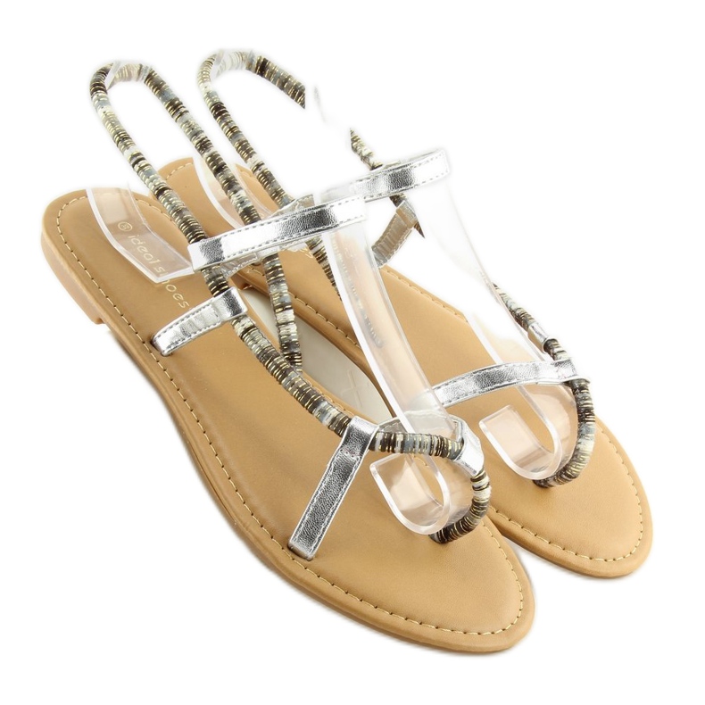 Stříbrné sandály 5130 stříbro šedá 2