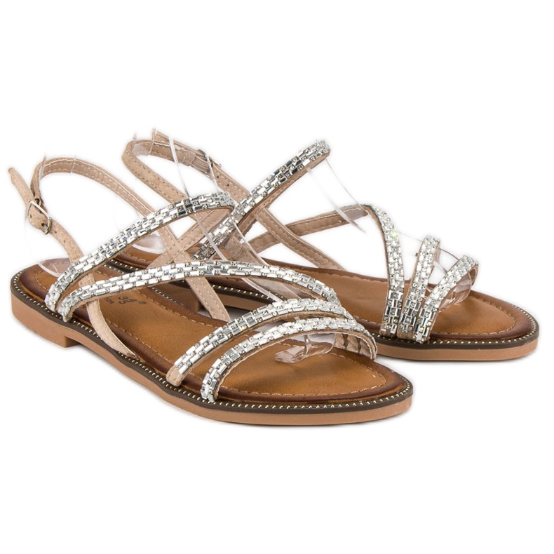 Fama Stylové ploché sandály hnědý 1