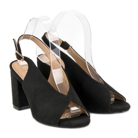 Lovery Stylové sandály na vysokém podpatku černá 1