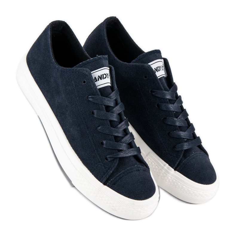 Andy Z Semišové šněrovací tenisky modrý 1