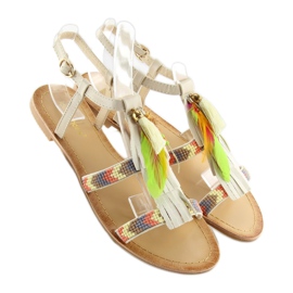 Sandály ve stylu boho v béžové LQ-2662 Beige béžový 2