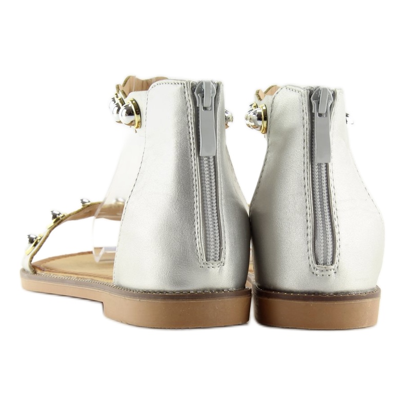 Stříbrné kotníkové sandály VS-376 Silver šedá 2