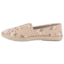Vices Espadrilky s květinami hnědý 1