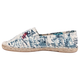 McKey Stylové espadrilky bílý modrý námořnická modrá 1