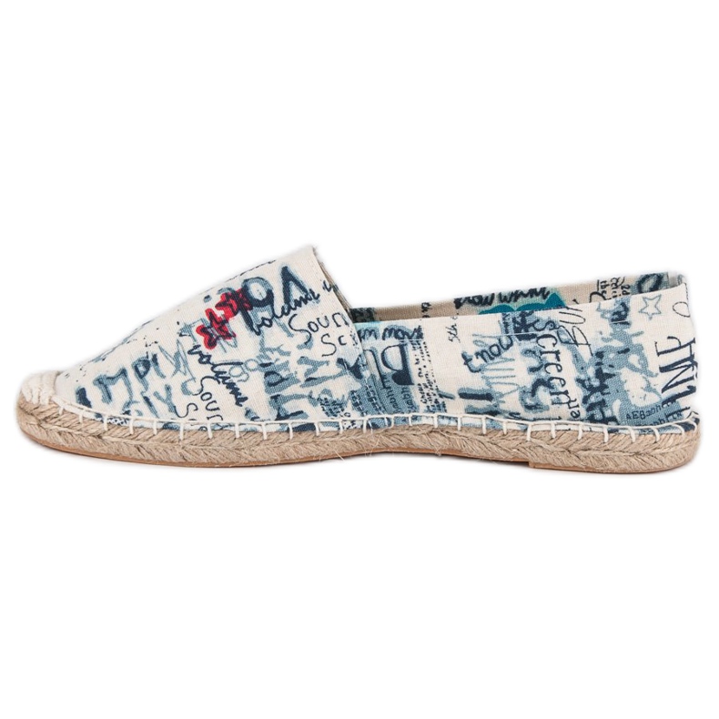 McKey Stylové espadrilky bílý modrý námořnická modř 1