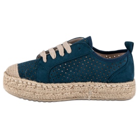 Corina Prolamované espadrilky na klínku modrý vícebarevný námořnická modř 1