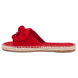 Semišové espadrilky žabky červený 1