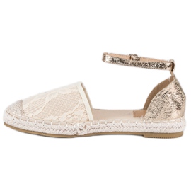 Nio Nio Krajkové espadrilky hnědý žluť 1