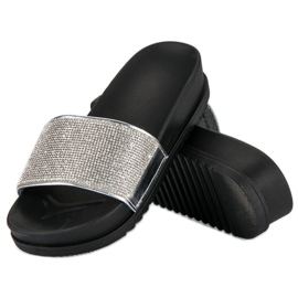 Stylové stříbrné pantofle šedá 2 Stylové stříbrné pantofle šedá 2