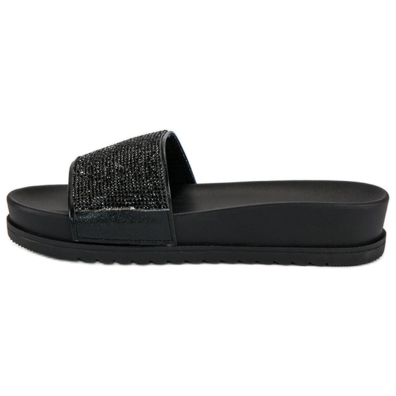 Stylové černé pantofle černý 1