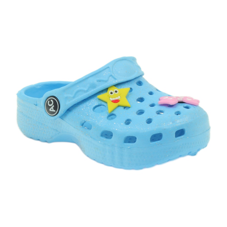 American Club Americké modré háčkované pantofle modrý 1