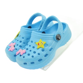 American Club Americké modré háčkované pantofle modrý 4