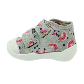 Tenisky pantofle z Befado šedých vodních melounů šedá zelená růžový 2