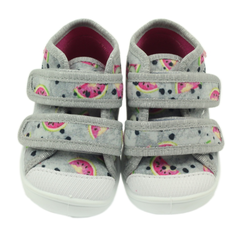 Tenisky pantofle z Befado šedých vodních melounů šedá zelená růžový 3