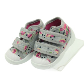 Tenisky pantofle z Befado šedých vodních melounů šedá zelená růžový 4