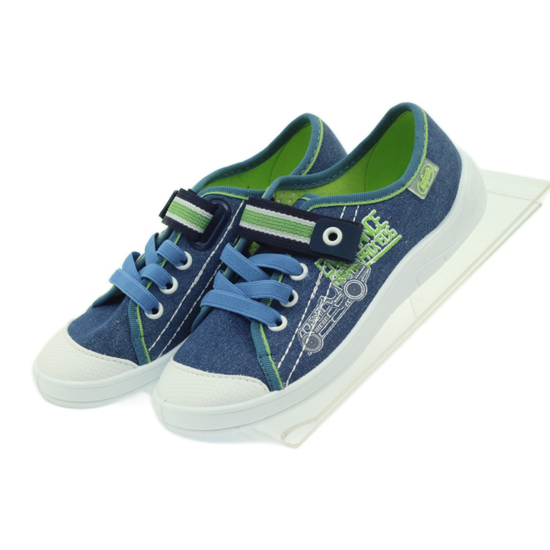 Pantofle chlapecké Sneakers Befado 251x093 modrý zelený námořnická modř 4