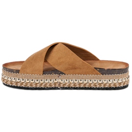Flyfor Camel boho pantofle hnědý 3