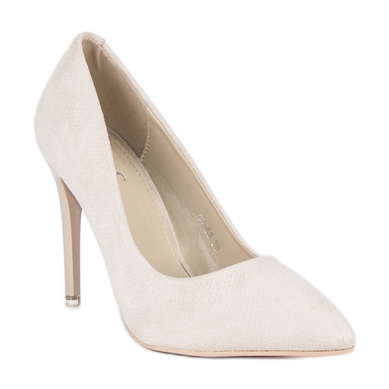 Semišové šedé podpatky šedá 1