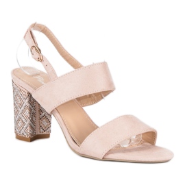 Stylové sandály s korálky hnědý 1 Stylové sandály s korálky hnědý 1