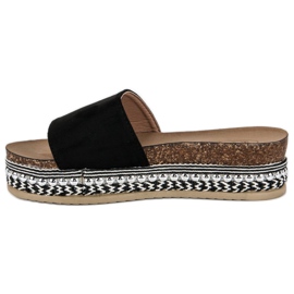 Boho semišové pantofle černá 4