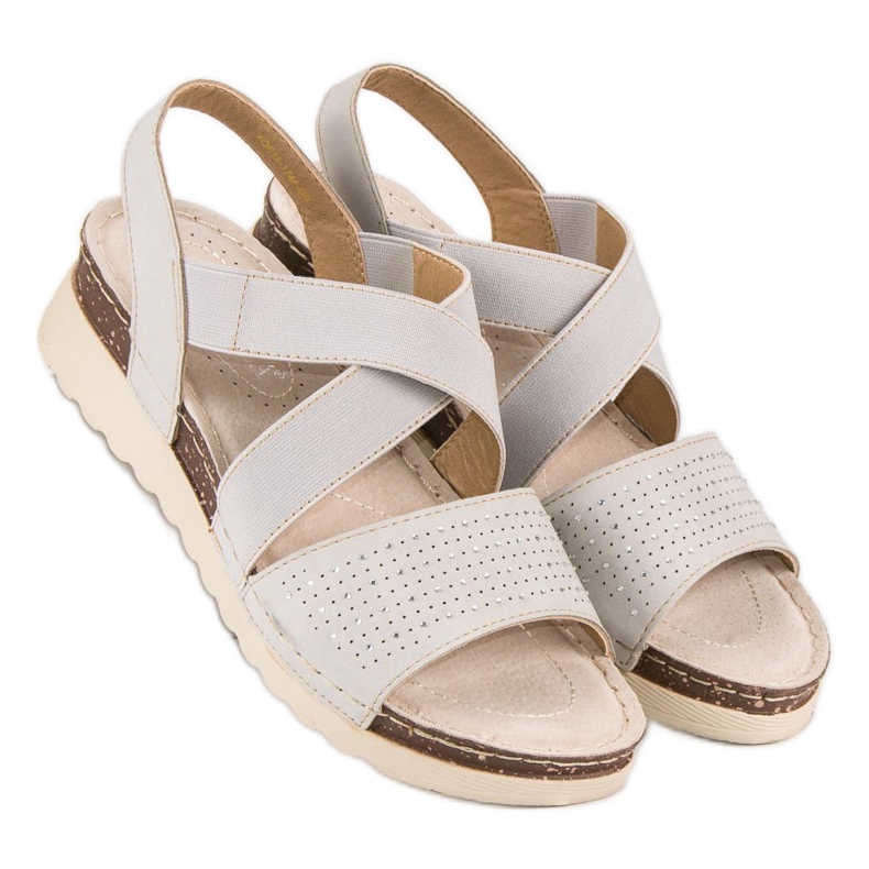 Vinceza Nazouvací vincezové sandály hnědý šedá vícebarevný 1