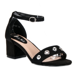 Nio Nio Černé sandály na sloupku černá 1