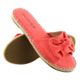 Oranžové 8758 Červené pantofle s mašlí oranžový 2 Oranžové 8758 Červené pantofle s mašlí oranžový 2