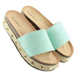 Mátové espadrilky LS51 LT.GREEN zelená 2
