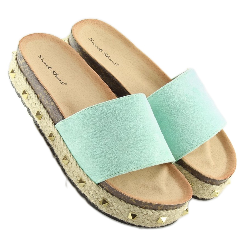 Mátové espadrilky LS51 LT.GREEN zelený 2