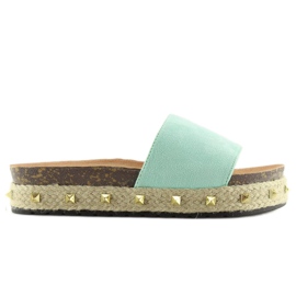 Mátové espadrilky LS51 LT.GREEN zelená 1