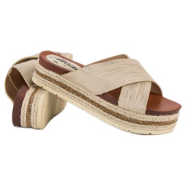Zlaté žabky espadrilky zlatý 3