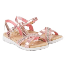 Top Shoes Růžové ploché sandály růžový 3
