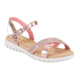 Top Shoes Růžové ploché sandály růžový 1