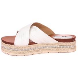 Bílé žabky espadrilky bílý 4