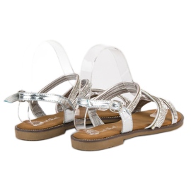 Sweet Shoes Dámské sandály stříbrné barvy šedá 6